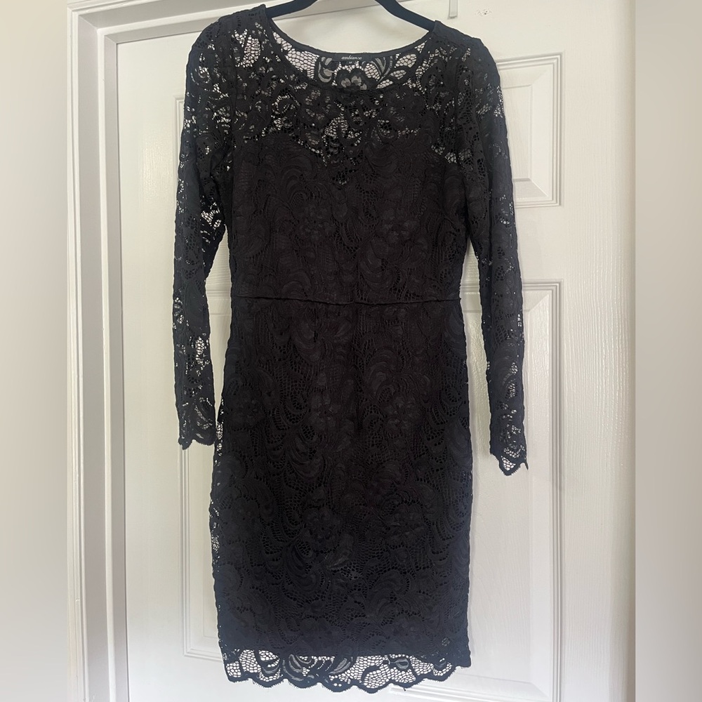 Black Lace Long Sleeve Dress